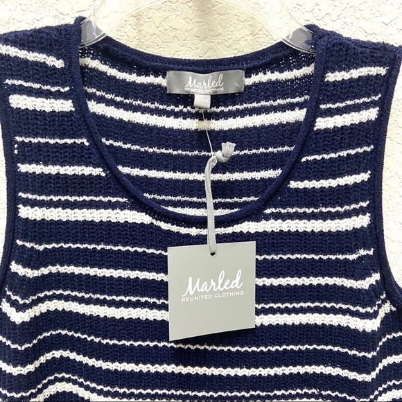 NWT Marled Reunited Clothing Striped Knit Yarn Tank- S - Picture 4 of 11